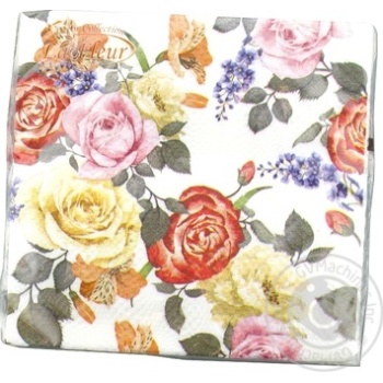 La Fleur Strange Roses Two-layer Napkins 33x33cm 15pcs - buy, prices for Ideal - photo 3