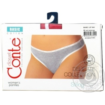 Conte Elegant Basic Red Melange Women's Panties 90/S - buy, prices for NOVUS - photo 1