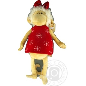 Orange Toy Monkey in Red Dress 40cm 5013/25 - buy, prices for MegaMarket - photo 2