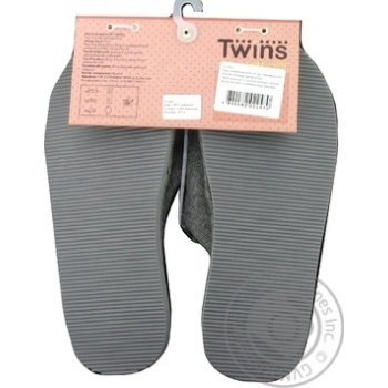 Twins Gray Women's House Slippers With Embroidery 40s - buy, prices for - photo 2