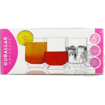 Gurallar Artcraft Tuana Set of Glasses for Water 6pcs 200ml in Gift Box - buy, prices for MegaMarket - photo 1