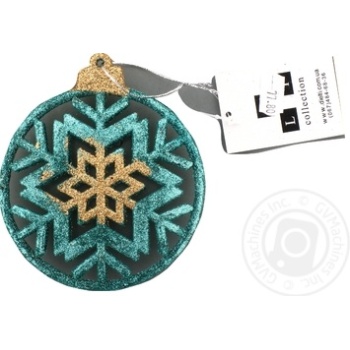 Christmas decoration Medallion turquoise-gold 12x10x2.5cm - buy, prices for MegaMarket - photo 1