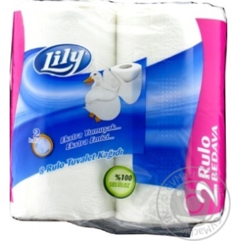 Lily 2-ply Toilet Paper 8pcs - buy, prices for MegaMarket - photo 1