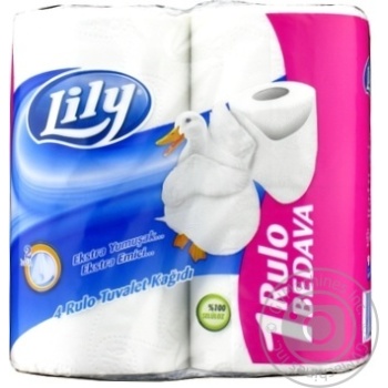 Lily 2-ply Toilet Paper 4pcs - buy, prices for ULTRAMARKET - photo 1