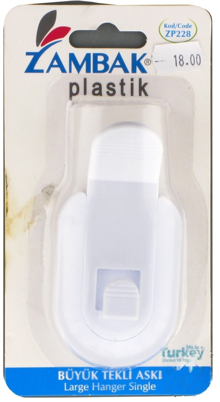 

Крючок Zambak Plastik белый самоклеющийся