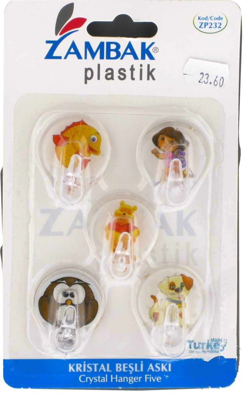 

Крючки Zambak Plastik кристальные 5шт.