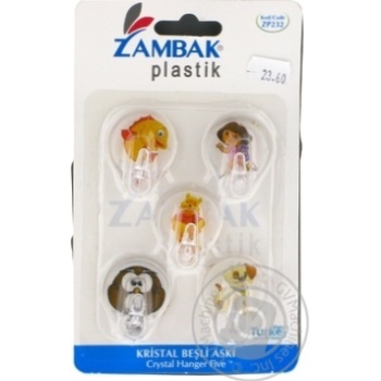 Zambak Plastik Crystal Self-adhesive Hooks 5pcs