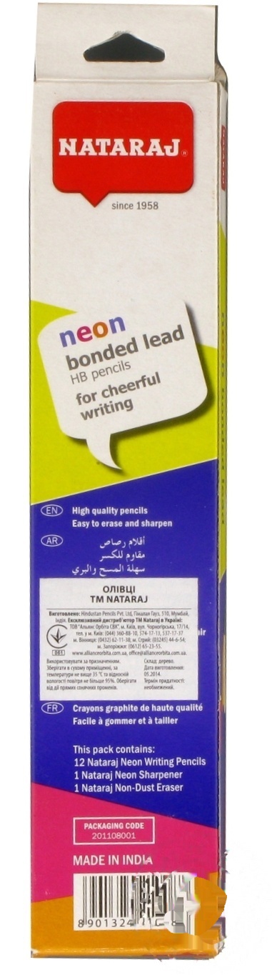 

Карандаши цветные Nataraj Neon Bonded Lead 12шт